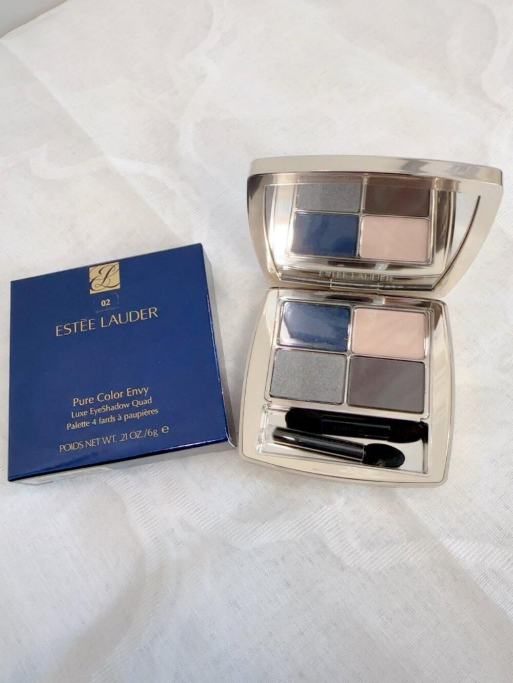 NWB ESTEE LAUDER PURE COLOR ENVY LUXE EYESHADOW Quad #02 Indigo Night 6g/0.21oz